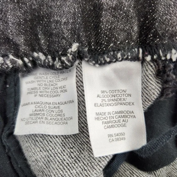 Jones New York Pants Womens 14 Gray Sport Stretch Wide Leg Acid Wash Denim - Picture 4 of 13